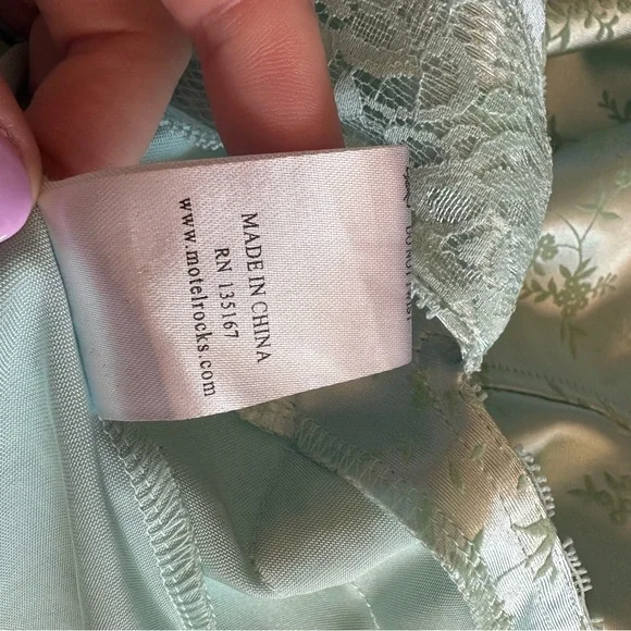 Motel rocks Coti Bodycon Dress In Botanist Flocking Spearmint size large - Picture 4 of 8